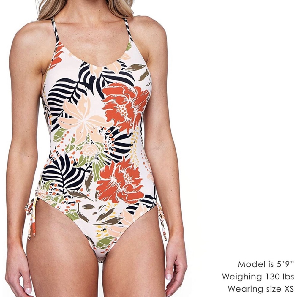 NWT Downeast Tropical Floral One Piece Swimsuit
